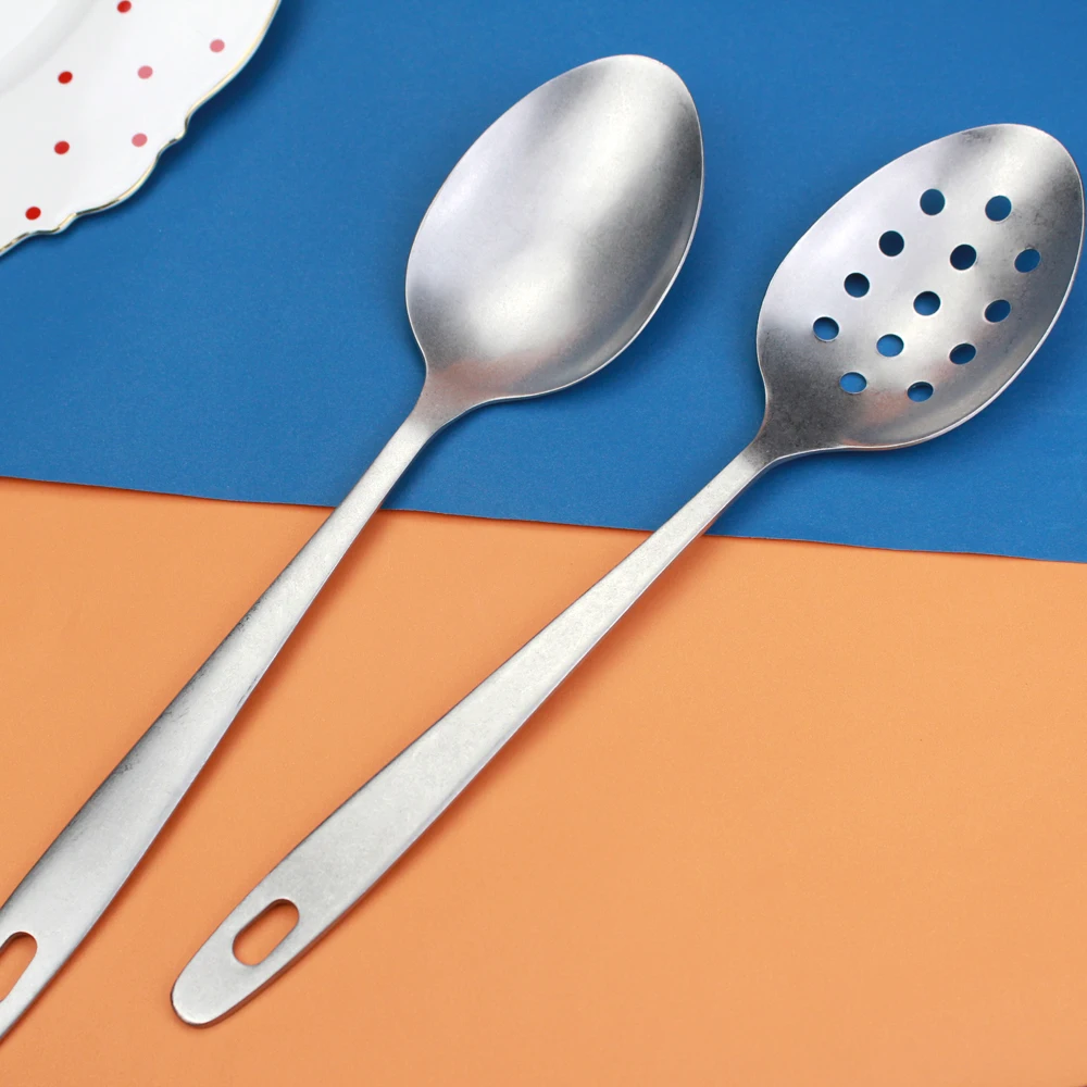 Stainless Steel Hanging Kitchenware Spoons/Ladle/Skimmer/Spatula/Masher/Meat Fork Cooking Tools Baking Utensils For Kitchen