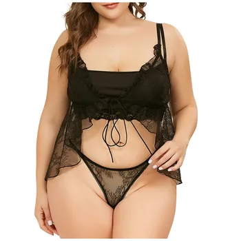 

Sexy Lingerie Lace Porno Mesh Sexy Underwear Sleepwear Erotic Nightdress Babydoll Mujer Costume Plus Size Pajamas Femme Lenceria