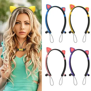 

Bluetooth Headphone Wireless Bluetooth 5.0 Headset Stereo Headphone Neck Hanging LED Sport Earphones Hair Band Dropshipping