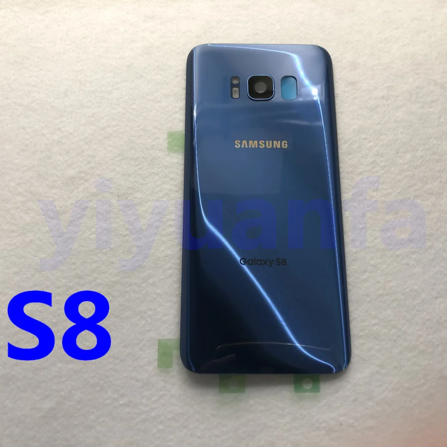 Samsung задняя Батарея Крышка для samsung Galaxy S8 G950 SM-G950F G950FD S8 плюс S8+ G955 SM-G955F G955FD сзади Стекло чехол - Цвет: S8 blue