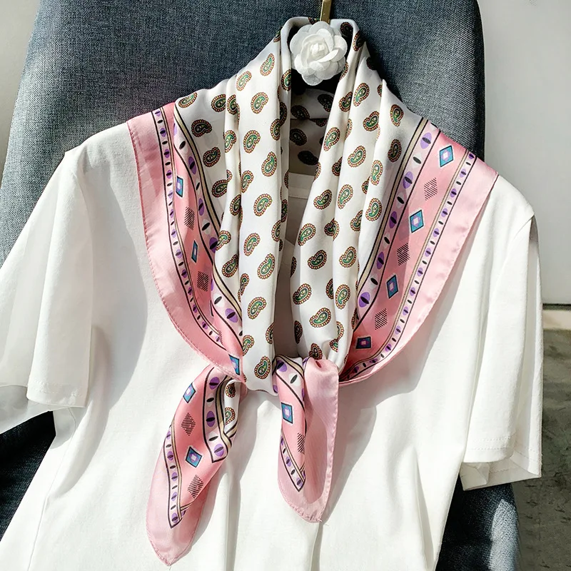 Designer 2020 Brand Women Scarf Fashion Print Silk Scarves Square Small Handkerchief Office Neck Hair Scarfs 70*70cm Bandana |