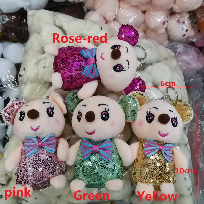 10 см Kawaii Милая блесток плюшевая игрушечная мышь мягкие животные Мини Крыса сумка кулон плюшевый брелок в виде кукол для детей Дети Gif