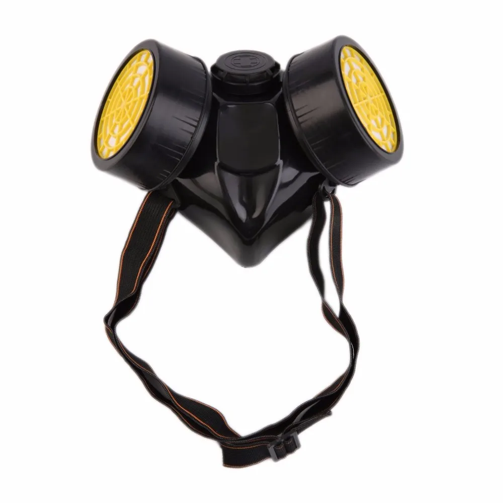 Черная противогаз аварийная безопасность выживания респираторная противогаз против пыли Краска Респиратор маска с 2 двойными защитными фильтром