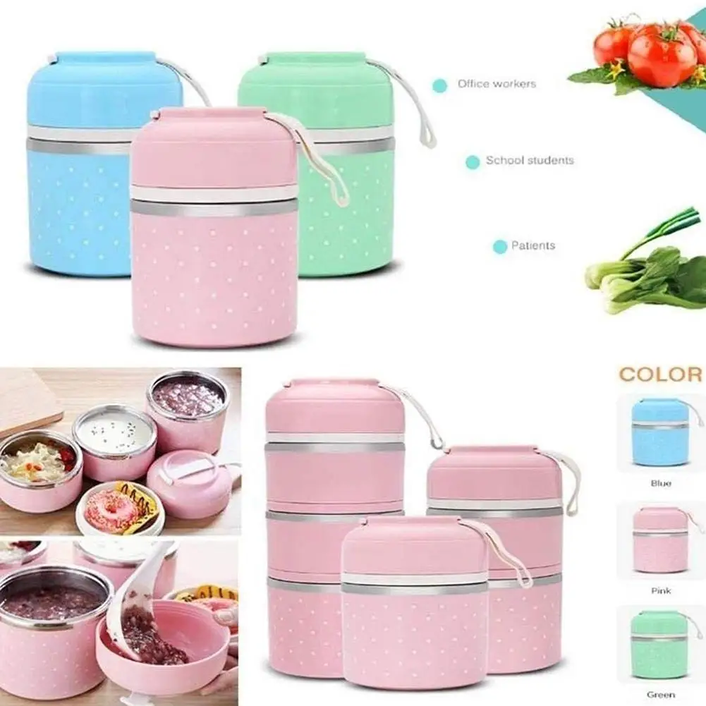 

1/2/3 Tiers Portable Thermal Lunch Box Sealed Bento Bag Picnic Leak-proof Utensils Food Container Storage Box Containe Organizer
