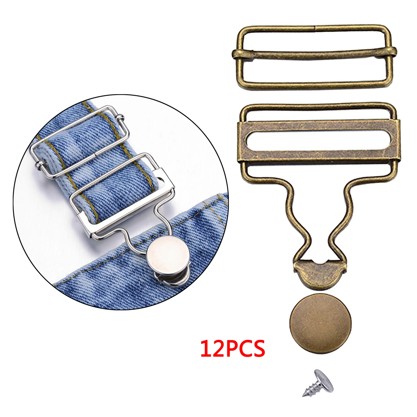 Conjuntos de tirantes con abrazaderas de hebilla, botones de Metal, petos, pantalones vaqueros, Correa vaquera para accesorios de costura DIY, 12 Uds.|Hebillas ganchos| - AliExpress