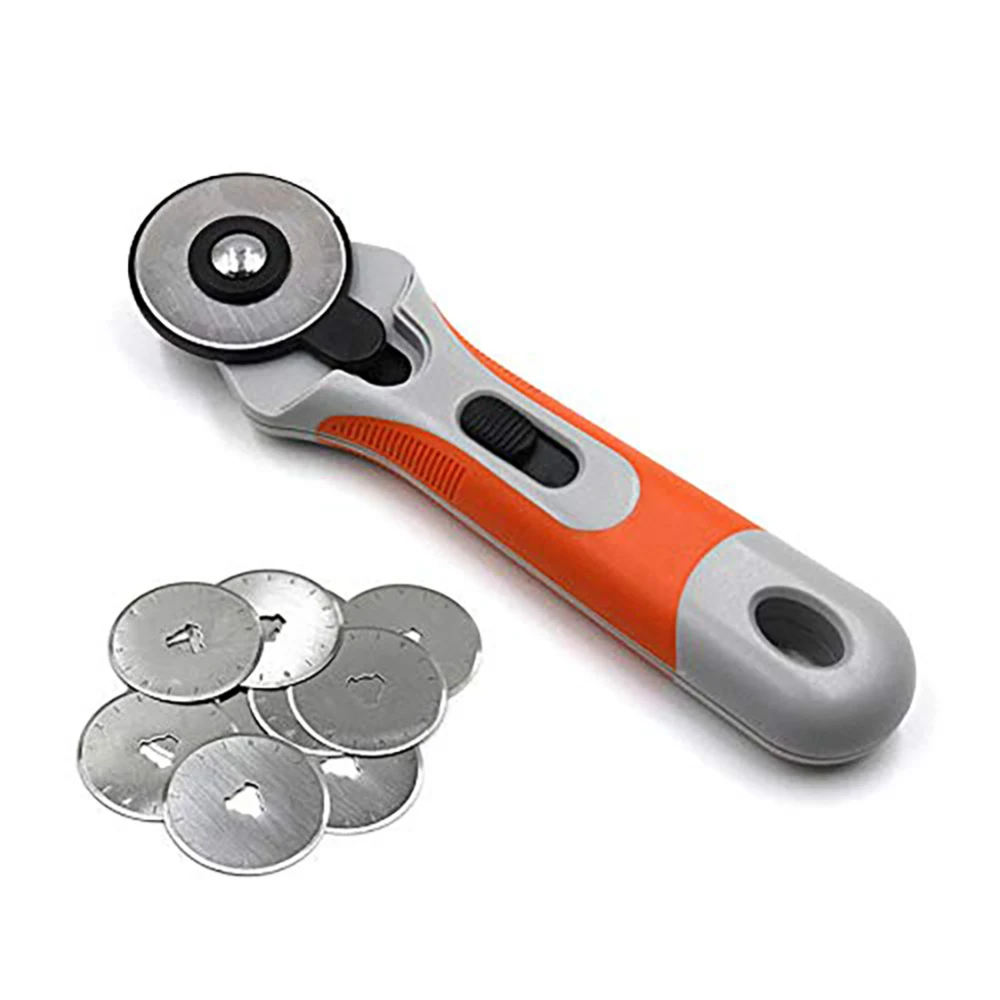 

45mm Patchwork Roller Wheel Round Knife Tailor Rotary Cutter Sewing Leather Craft Tool with Blades