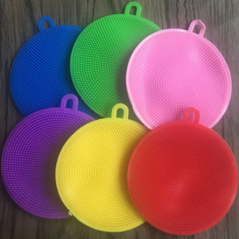 1pcs Random Color Волшебные чистящие щетки мягкая силиконовая посуда кастрюля, миска, сковорода для очистки губки абразивные губки Пособия по кулинарии очистки кухонная утварь - Color: 1pcs Random Color