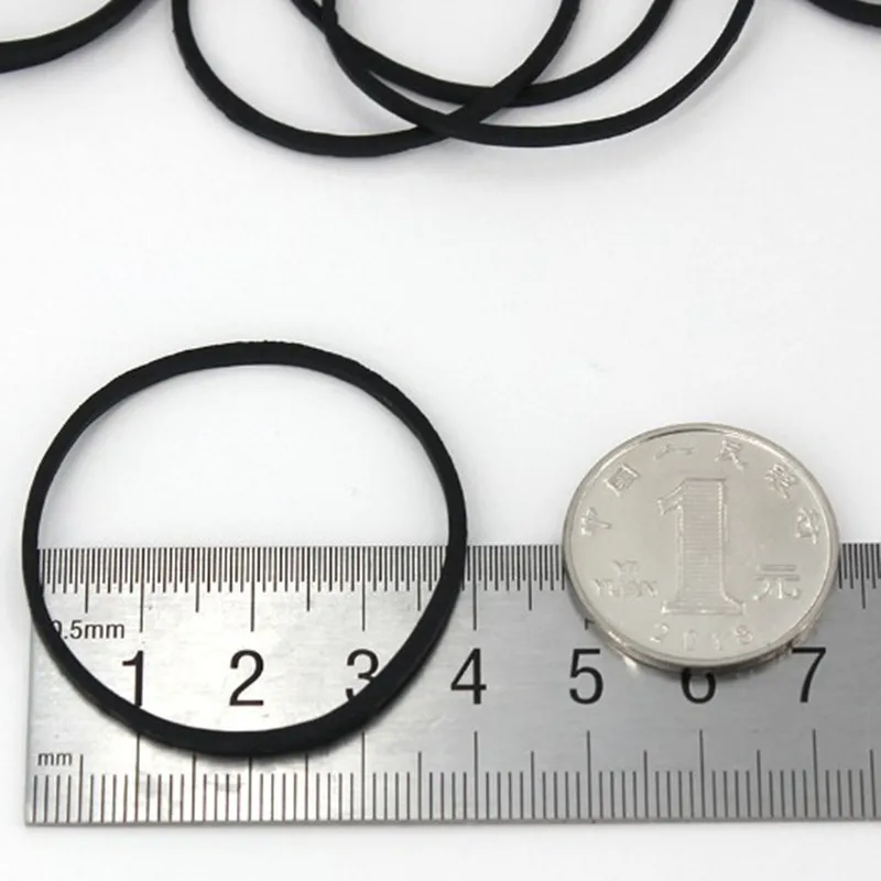 1000Pcs Rubber Band Black Elastic Bands for Office School Home Strong Elastic Hair Band Loop Office Supplies 25*14mm/38*14mm
