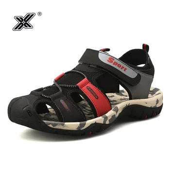 

X Brand Outdoor Fashion Camouflage Beach Sandals Men Summer Shoes Close Toe Buckle Men Flat Sandals Casual sandalias hombre 2019