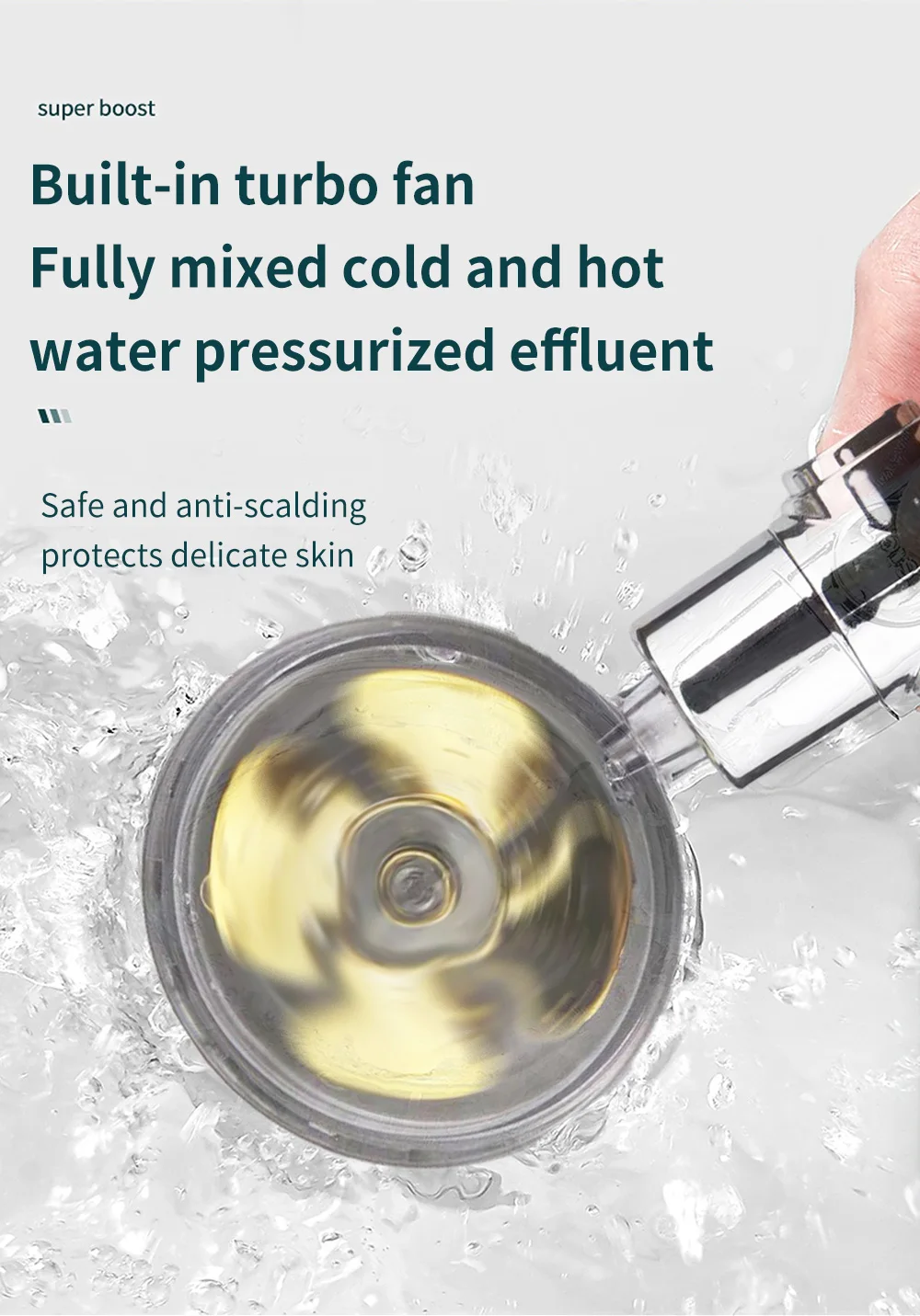 alta pressão poupança água premium turbocharged para banheiro accessaries chuveiro