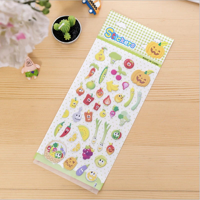 vegetables 40 упаковок 3d альбом для стикеров Kawaii мультфильм украшение стены креативный дневник diy Скрапбукинг - Цвет: vegetables