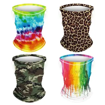 

Unisex Magic Hanging Ear Bandana Scarf Rainbow Tie-Dye Print Outdoor Sport Anti Insect Sunscreen Neck Gaiter Face Cover
