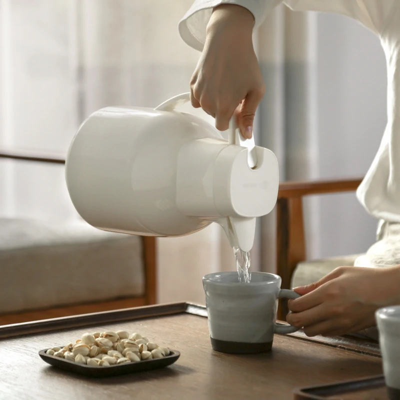 1.5L 2L Large Capacity Glass Liner Thermos Vacuum Flask Hot Water Kettle Bottle Household Office Warm Tea Coffee Pot Leak-proof