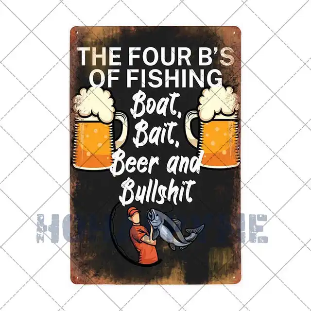 Fish Metal Tin Signs Retro Poster Fishing Site Door Plates Outdoor Decorative Bar Club Iron Wall Plaques Vintage Decor 20x30CM 2181056