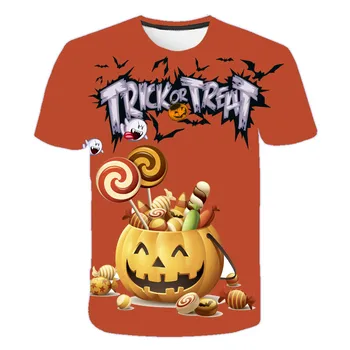 

6-19T halloween 2020 trick or treat t shirt boys girls birthday gifts short sleeve 3D print halloween pumpkin t shirt clothes