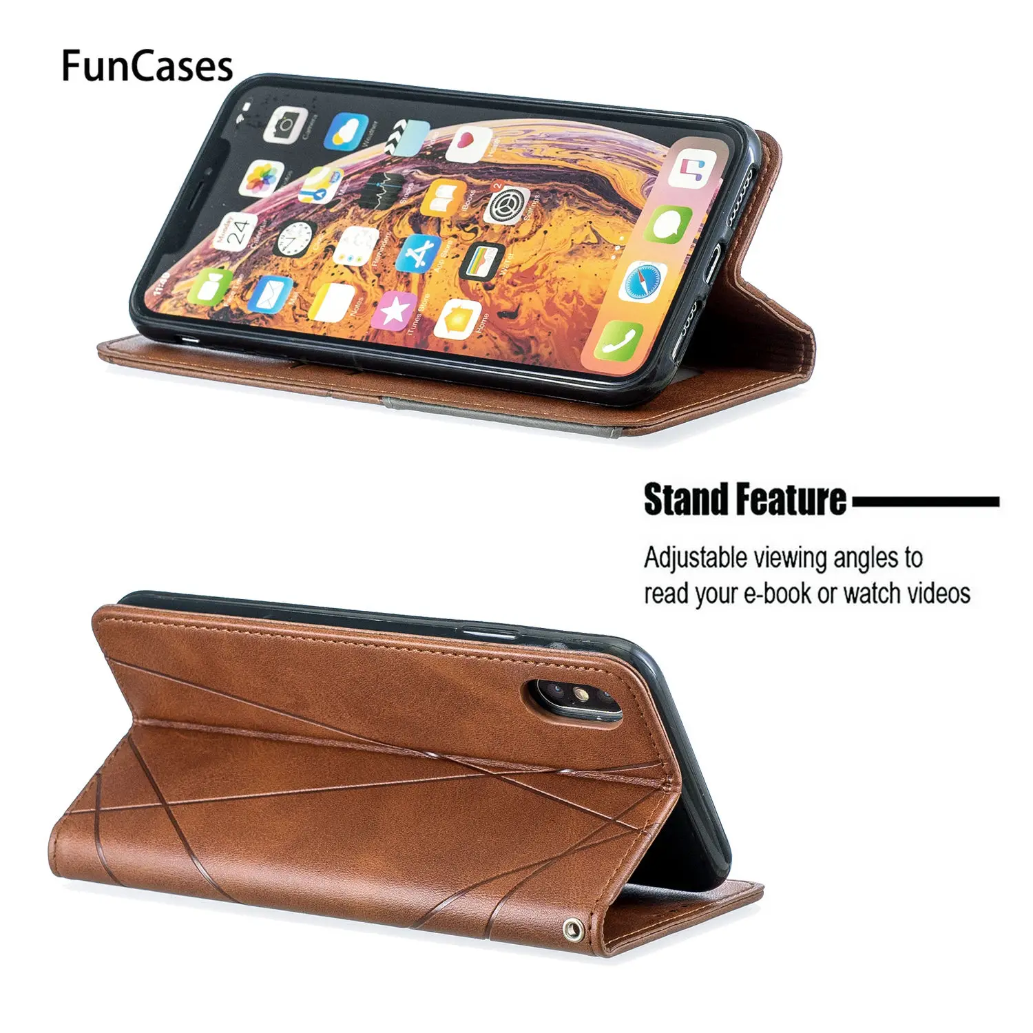 Чехол книжка с геометрическим рисунком для iPhone 6 чехол кошелек s Apple 6S XS Max XR X Plus 7|for