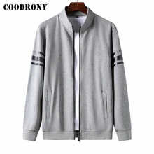 Coodrony marca puro algodão moletom roupas dos homens com capuz primavera outono nova chegada cor sólida casual moda casacos com zíper z7008