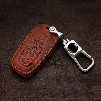 

Genuine Leathercar Key Case For Audi A1 A2 A3 A4 A5 A6 A7 TT Q3 Q5 Q7 R8 S6 S7 S8 SQ5 RS5 Flip Folding Remote Protected Keychain