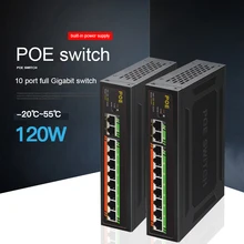 10/100/1000 mbps 6/10/16 portas poe gigabit switch ativo interruptor rápido com energia interna 52v para câmeras poe monitor de segurança