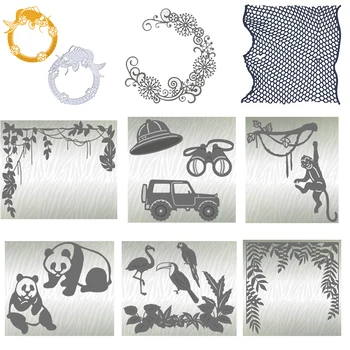 

Tropical Forest Animals Metal Cutting Dies for DIY Scrapbooking Paper Cards Decoration Embossing Handmade Crafts New