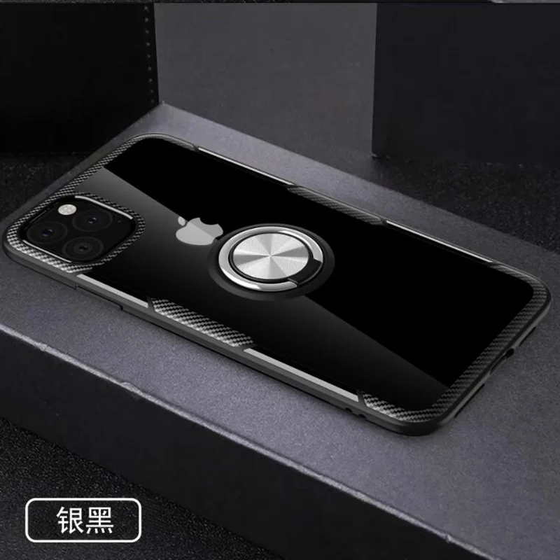 Магнитный держатель чехол для iphone 11 Pro XS Max iphone XR XS X 10 силиконовые чехлы для iphone 6s 6 s 7 8 plus iphone 11pro max чехлы - Цвет: silver black