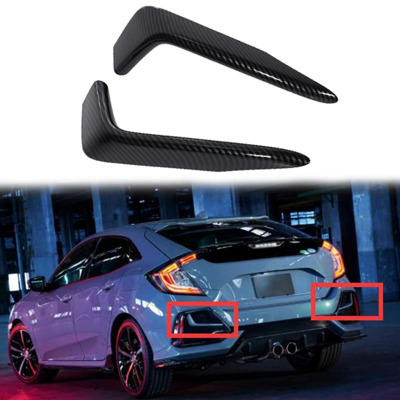 For Honda Civic Hatchback 20192020 Car Carbon Fiber Rear Fog Light