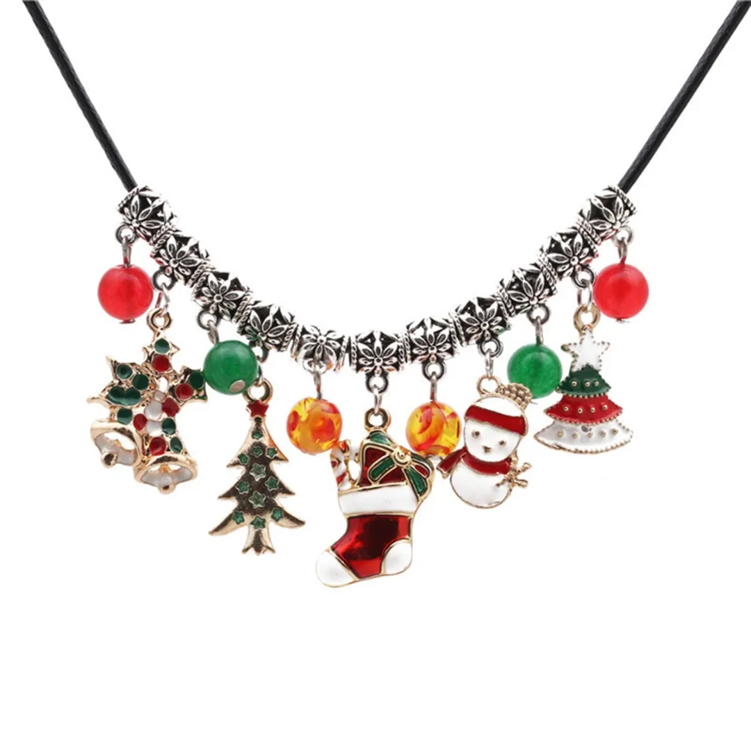 Christmas Necklaces For Lmell Women Girls Xmas Jingle Bell Light Bulbs