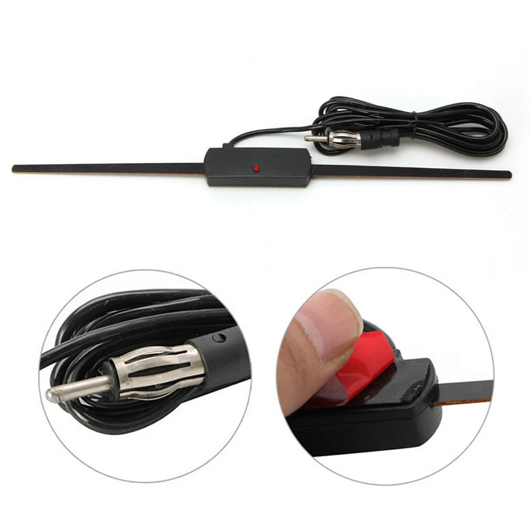 1PC Automobile Hidden Windshield Stereo Radio Antenna AM FM Reception W/ 2m Cable For Car Truck Boat Internal Mount Accessories