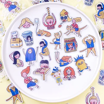 

60 pcs/box Cute Girl Cat Bullet Journal Washi Stickers Decorative Stationery Sticker Scrapbooking DIY Diary Album Stick Label