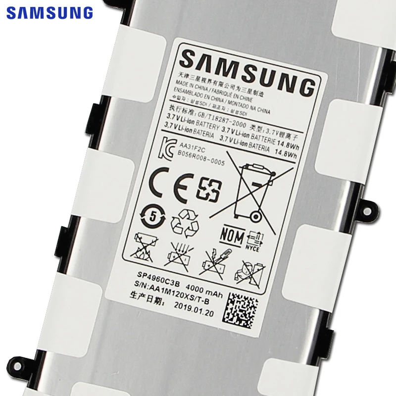 Samsung сменный аккумулятор SP4960C3B для samsung GALAXY Tab 7,0 Plus P3110 P3100 P6200 P6210 планшетный аккумулятор 4000 мАч