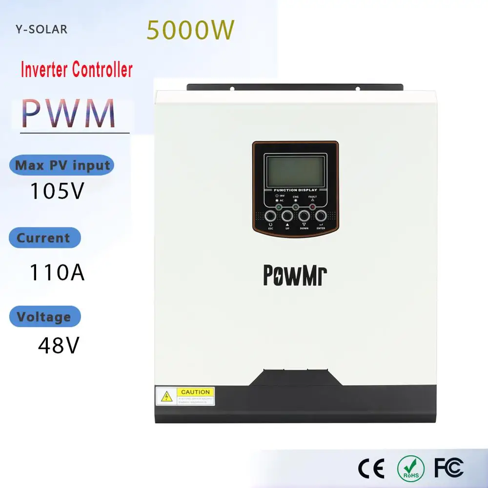 

5KW Solar Inverter 105Vdc PV Input 230Vac 48VDC 110A PWM Solar Charger 5000W Pure Sine Wave Hybrid Inverter With USB Port