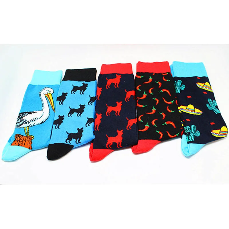 Креативные высококачественные модные счастливые мужские носки в стиле Харадзюку, дышащие забавные носки для скейтборда с фруктами, Calcetines Hombre