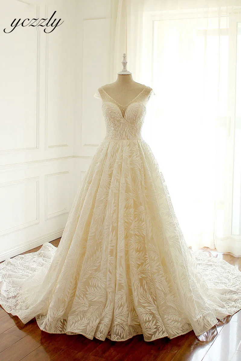 Vestido De Novia Cuello винтажный v-образный вырез трапециевидные длинные кружевные кристаллы для свадебного платья одежда с рукавами плюс размер платья невесты W113