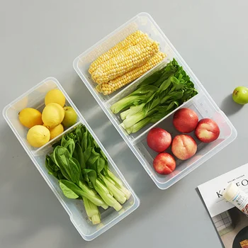

4pcs Refrigerator Separate Containers Food Vegetable Storage Baskets Separate Storage Container for Kitchen (Large Size)