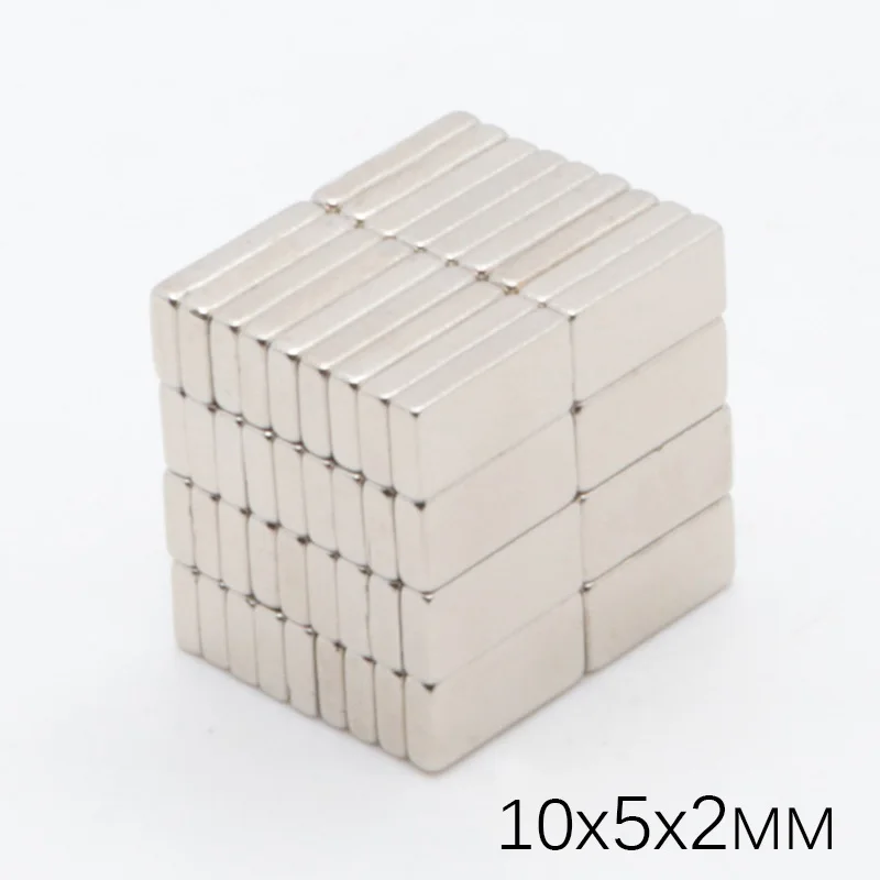 200 шт 10x5x2 мм N35 NdFeB маленький блок супер сильные неодимовые магниты 10*5*2 редкоземельные кубовидные мощные магнитные магниты