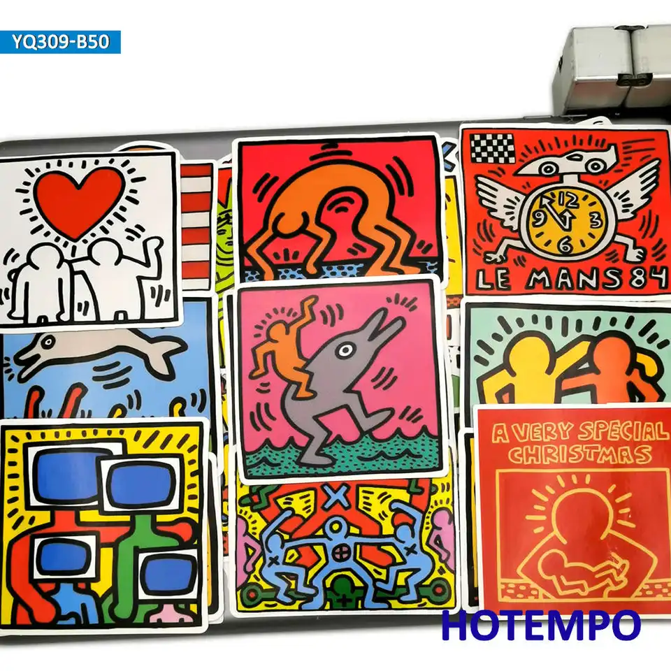 50pcs Pop Art Style Graffiti Artist Keith Haring Stickers For Mobile Phone Laptop Luggage Pad Case Skateboard Bike Moto Stickers Stickers Aliexpress