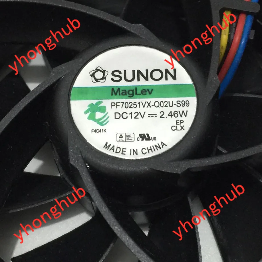 Sunon Pf70251vx-q02u-s99 dc 12v 2.46w 70x70x25 mm Ventilador de Refrigeração do Servidor de Fios - Imagem 4