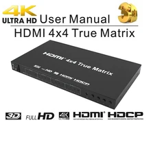 HDMI матричный коммутатор 4 в 4 из 4x4 HDMI переключатель сплиттер поддержка 4 к@ 30 Гц 2 к 3D с RS232 orIR пульт дистанционного управления для HDTV ps4 PS3
