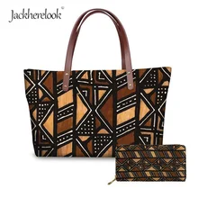 Jackherelook marca 2 unids/set Vintage estampado africano bolsos monedero moda Tribe patrón bolso mujer otoño bolsas Feminina