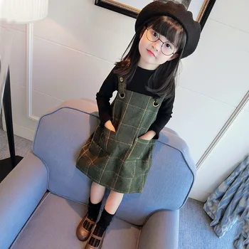 

2019 Girls Clothes Set Winter Outfits Long Sleeve Shirt with Overall Set 2 Pcs Children Clothing Suit Kids Girl's Dress Sets
