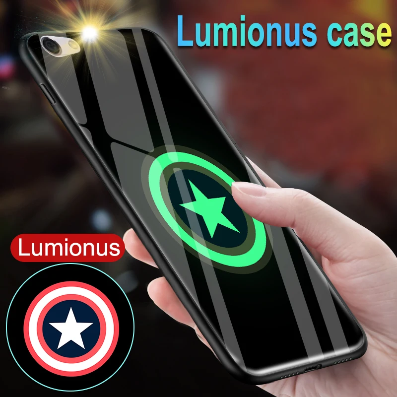 

Iron Man Superman Luminous Case For OPPO Realme 1 X XT X2 Pro K3 K5 Avengers Batman Captain Cover For OPPO F7 Youth F9 F11