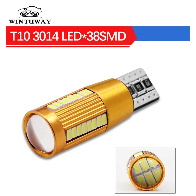 WINTUWAY 2 шт. автомобильная светодиодная лампа шириной T10 3014 38SMD интерьерная для