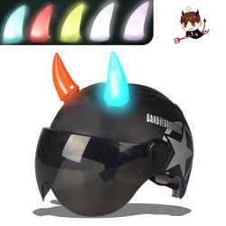 Universal Motorcycle Helmet Glow Devil Horn Outdoor Sport Devil's Horns Corner Helmet Decoration Black Green Pink White Blue 1pc