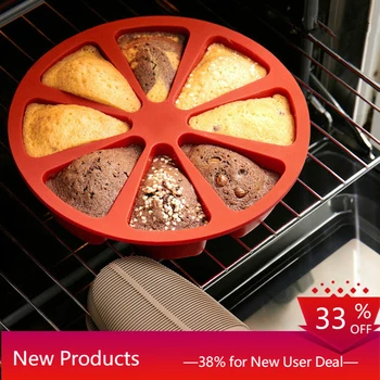 

Silicone Baking Dishes Triangle Cake Pan Bake Mould Nonstick Pizza Bread Cookie Plate Reusable Heat-resistant Pudding Tool