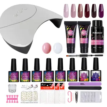 

Nail Manicure Set Poly Nail Gel 36W UV LED Lamp For 8ml Nail Gel Polish Kit Nail Extension Nail Gel Manicure Tools Kit
