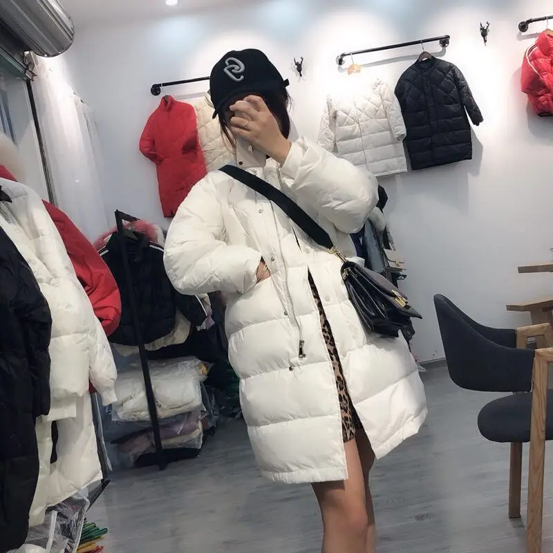 New Women Long Down Jackets White Duck Down