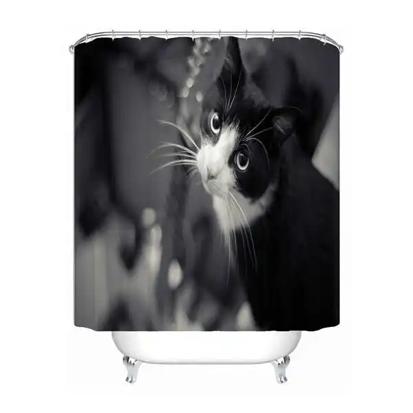 Custom Art Cat Black Prof домашний тканый водонепроницаемый занавеска для душа домашняя Ванна Ванная комната крючки полиэстер ткань мульти Sizes180509-53 - Цвет: Shower Curtain