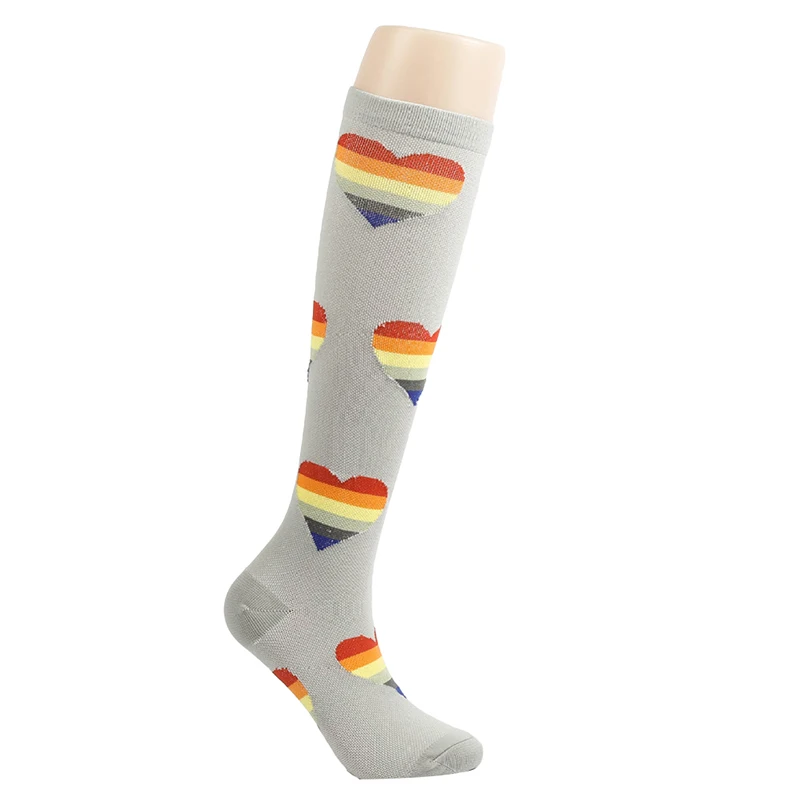 Мужские и женские эластичные носки цвета радуги для грудничков, мода, осенне-зимние носки для девочек, уличные Спортивные Компрессионные носки