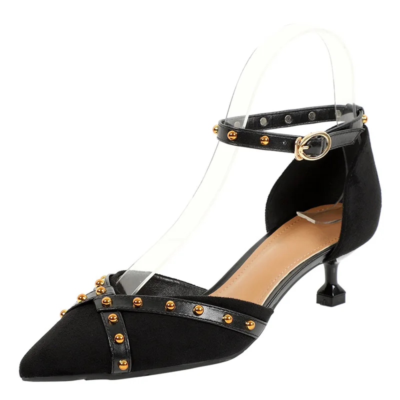 

A807-8/807-8/Sl188-2 Rivet Sexy Pointed High Heel Shoes Women's 2019 Spring New Style Fine