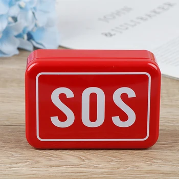 

1pcs Red SOS Tin plate Medicine Emergency Case Outdoor Survival Gear Kits First Aid Pill Box